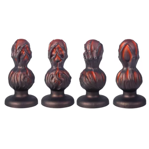 Skullis XS Plug – prémium anális izgató 9 x 4 cm, piros-fekete