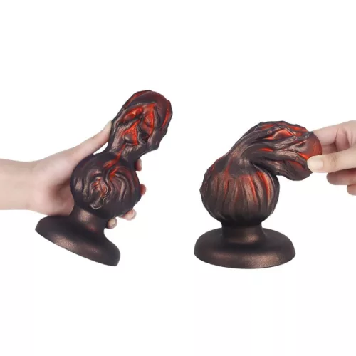 Skullis XS Plug – prémium anális izgató 9 x 4 cm, piros-fekete