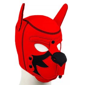   Puppy Fox – piros-fekete neoprén maszk érzéki játékokhoz