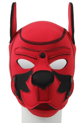 Puppy Fox – piros-fekete neoprén maszk érzéki játékokhoz