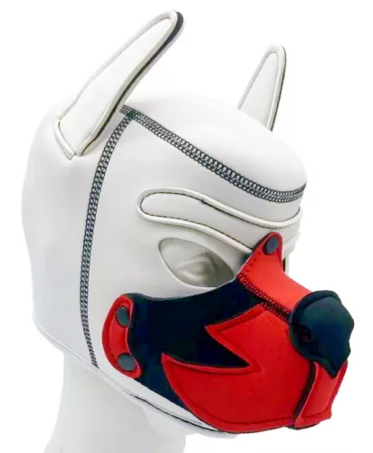 Puppy Fox – fehér-piros neopréna kapucni