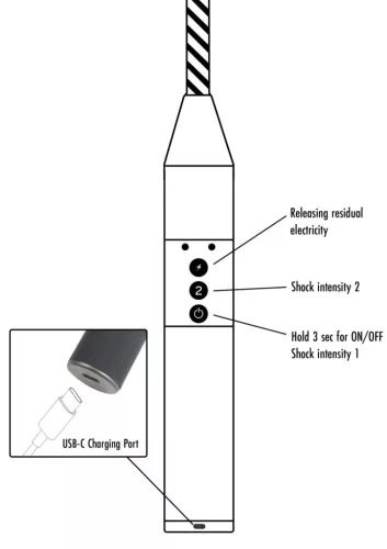 Electro Shock – 52 cm-es elektro ingerlő ostor