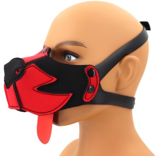 Muz Puppy - fekete-piros kutyapofák viselésére