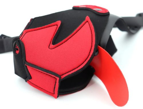 Muz Puppy - fekete-piros kutyapofák viselésére