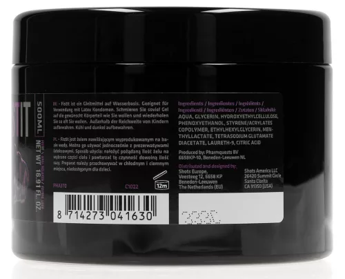 Anal Relaxer – érzéstelenítő krém 500 ml fekete tégelyben