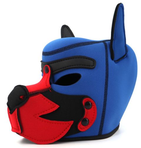 Puppy Fox – kék-piros neoprén maszk erotikus játékhoz