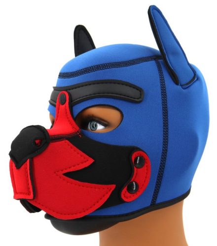 Puppy Fox – kék-piros neoprén maszk erotikus játékhoz