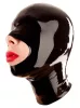 Openose Black – latex felső bőrsapkás maszk