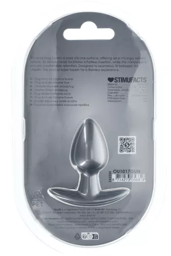 Metál Plug S – prémium szürke anális izgató 5 x 2,7 cm