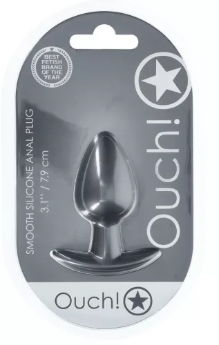 Metál plug – prémium anális izgató, 6,5 x 3,3 cm, szürke