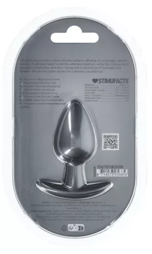 Metál plug – prémium anális izgató, 6,5 x 3,3 cm, szürke