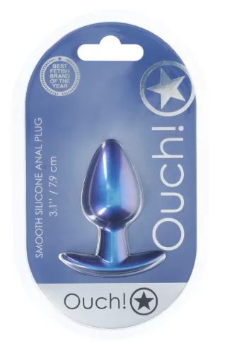 Metál análplug – prémium kék, 6,5 x 3,3 cm