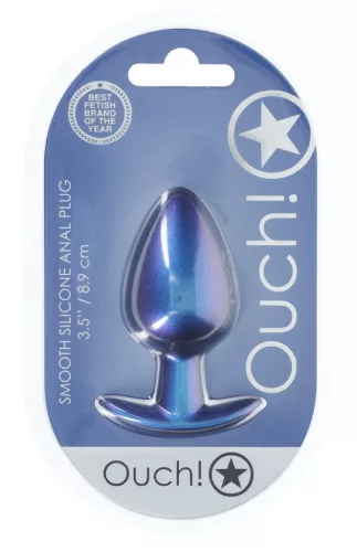 Metál Plug L – prémium anális izgató, kék 7.5 x 4 cm