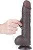 Prémium fekete bőrhatású dildo – 18 x 4,7 cm