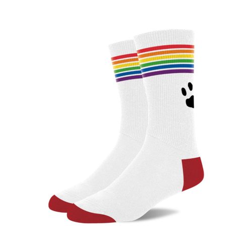 PRIDE fehér-színes zokni – stílusos kiegészítő a büszkeség ünnepére