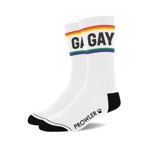 Páros GAY fehér-színes zokni – stílusos kényelem