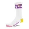 QUEEN – elegáns fehér-lila-sárga zokni szett