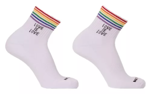 Love is Love Vékony zokni fehér színben