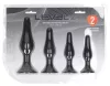 4 darab elegáns fekete análplug készlet