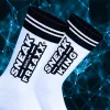 Sneak King – prémium fehér-fekete zokni