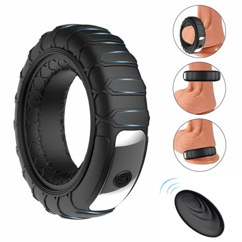 Tirering Péniszgyűrű Vibráló, texturált, vízálló 40 mm szilikon