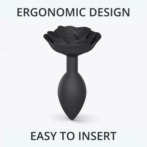 Open Roses Anál plug Ergonomikus, puha 9 cm fekete onyx L méret