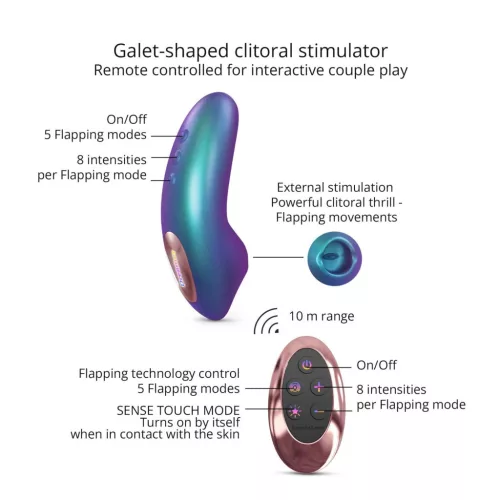 Dreamer Vibrátor Flapping rezgés, Sense touch, Vízálló Türkiz