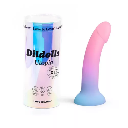 Dildolls Dildó Zakrzywított, Szilikon, Tapadókorongos XL, Többszínű