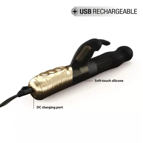 Dorcel Vibrátor Dupla motor, forgó 22 cm fekete-arany