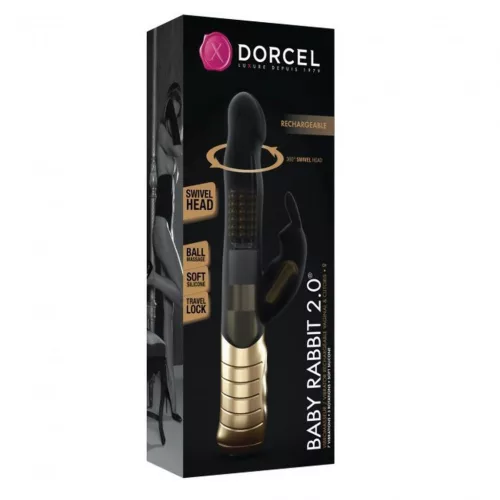 Dorcel Vibrátor Dupla motor, forgó 22 cm fekete-arany