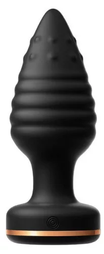 Conol anál plug 10x4 cm texturált, 10 rezgésmód USB tölthető fekete