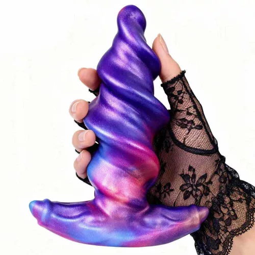 Anál plug Spiráltal Spiral alakú, széles alap 13 cm lila méret M