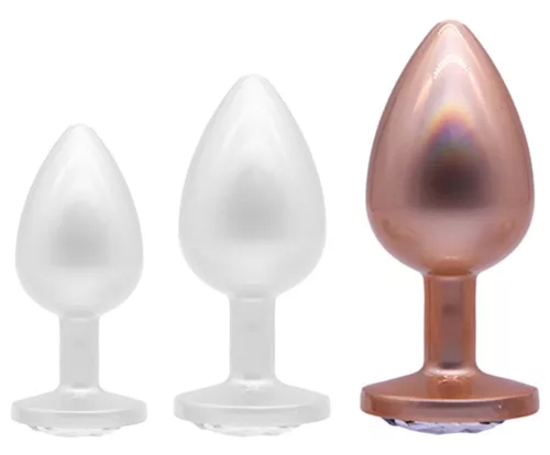 Diamsy Anál plug Kúpos, sima felület 8 cm fekete alumínium