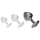 Anal plug kúpos alakú, texturált alumínium kék alappal 7 x 4,3 cm