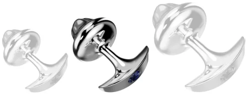 Mushelry Anál plug sima felület széles alappal 8 x 4.8 cm alumínium