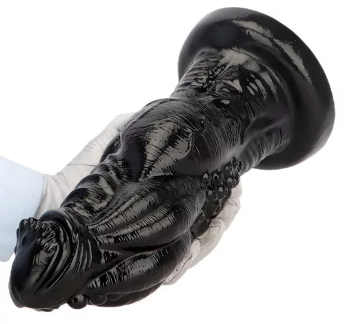 Dildó texturált felületű tapadókoronggal 26 cm hosszú 10 cm széles PVC