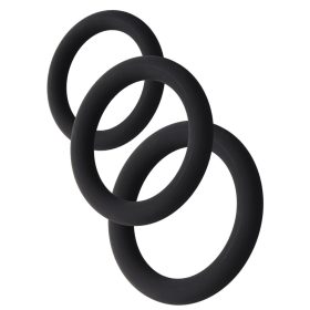 Stamstart – 3 db prémium fekete péniszgyűrű szett