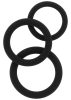 Stamstart – 3 db prémium fekete péniszgyűrű szett