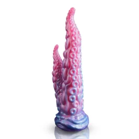 Dildó Kettős textúrás szilikon 26 cm - fekete