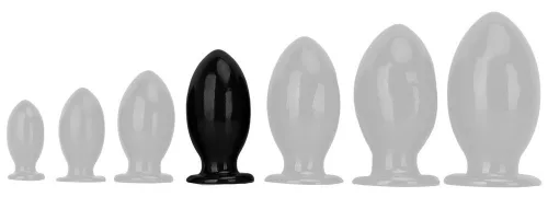 Anál plug tojás alakú XL 12 cm PVC fekete