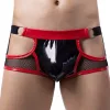 Sexy Black Hollband férfi jockstrap fényes vinil hatású fekete M-XXL méretben