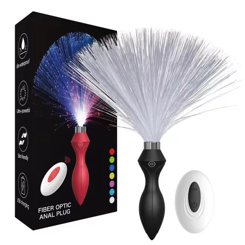 Anál plug Változó fény, 10 rezgésmód 8 cm szilikon