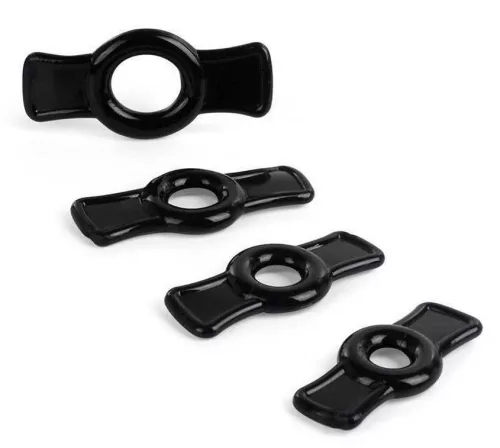 Mini Cockrings Péniszgyűrű Szett 4 db TPE 7-17 mm fekete