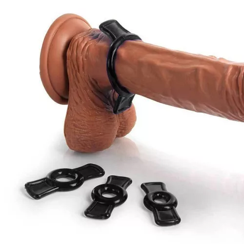 Mini Cockrings Péniszgyűrű Szett 4 db TPE 7-17 mm fekete