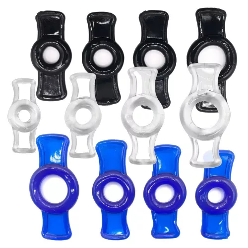 Mini Cockrings Péniszgyűrű Szett 4 db TPE 7-17 mm fekete