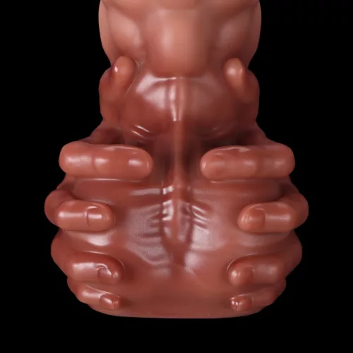 Realista Dildó Kiemelkedő Stimuliáló Felület XXL Barna 35 cm