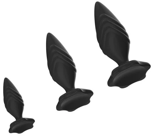 Anál plug készlet 3 részes kúp alakú, szilikon, octogonális alappal S-M-L méret