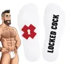 Locked Cock zokni akasztókkal és láncokkal fehér egy méret 39-45