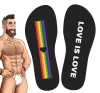 Love is Love Fekete zokni szivárvány csíkkal egy méret 39-45