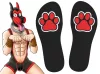 Piros-fekete Puppy kapucnis zokni tappancs mintával 39-45 méret